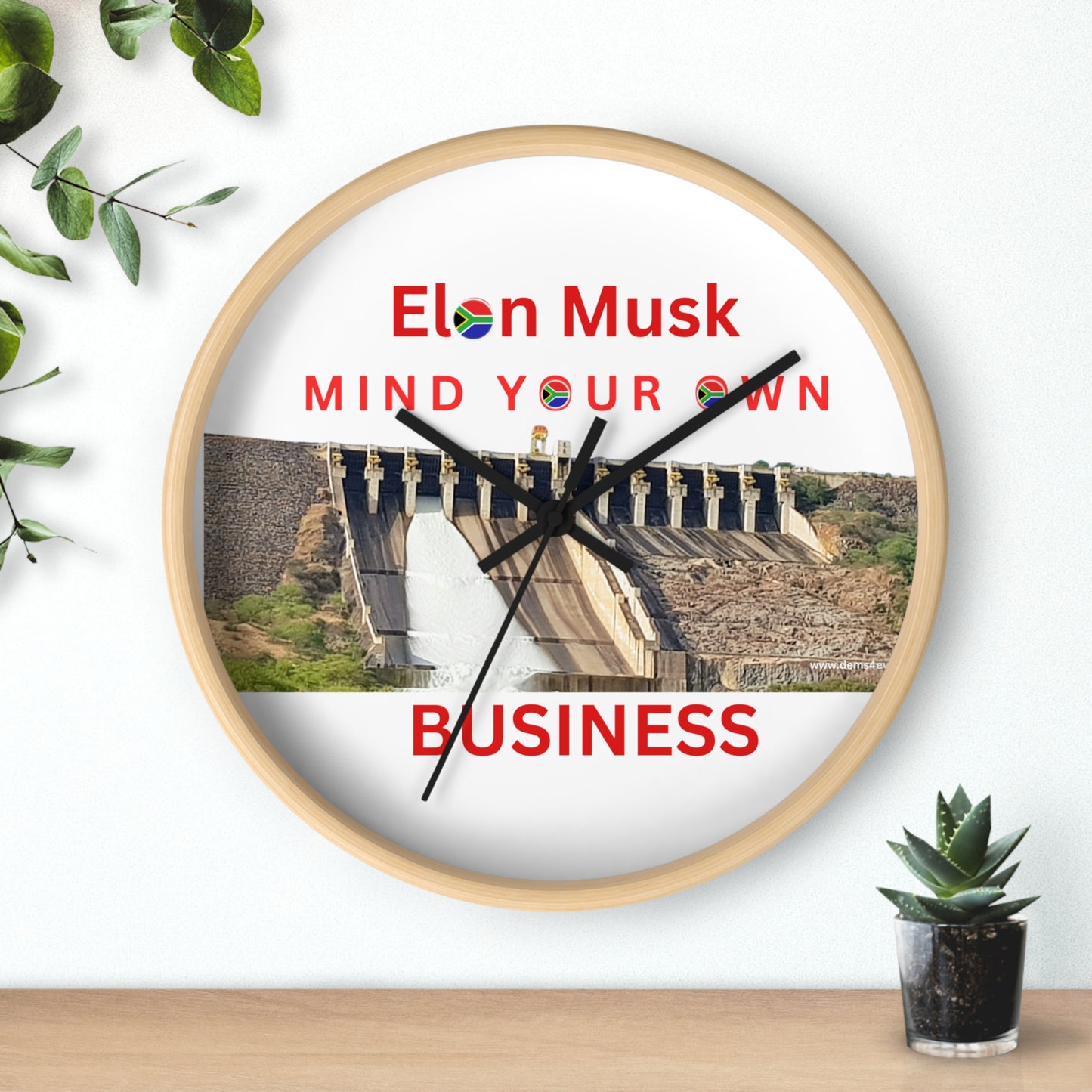 Elon Musk Mind Your Own Business Wall Clock - Motivational Home Decor