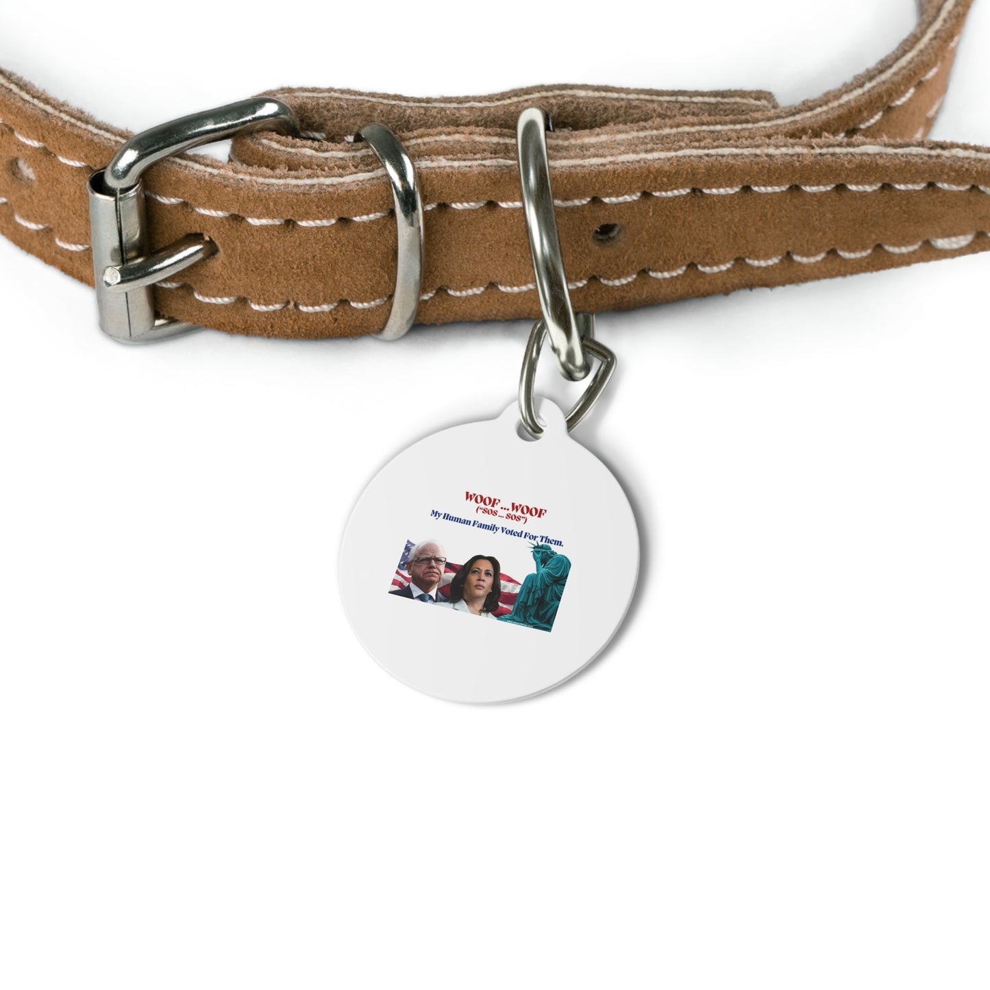 Funny Dog Tag - 'Woof Woof - My Human Family Voted For Them'