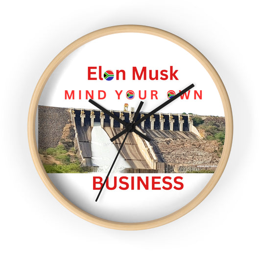 Elon Musk Mind Your Own Business Wall Clock - Motivational Home Decor