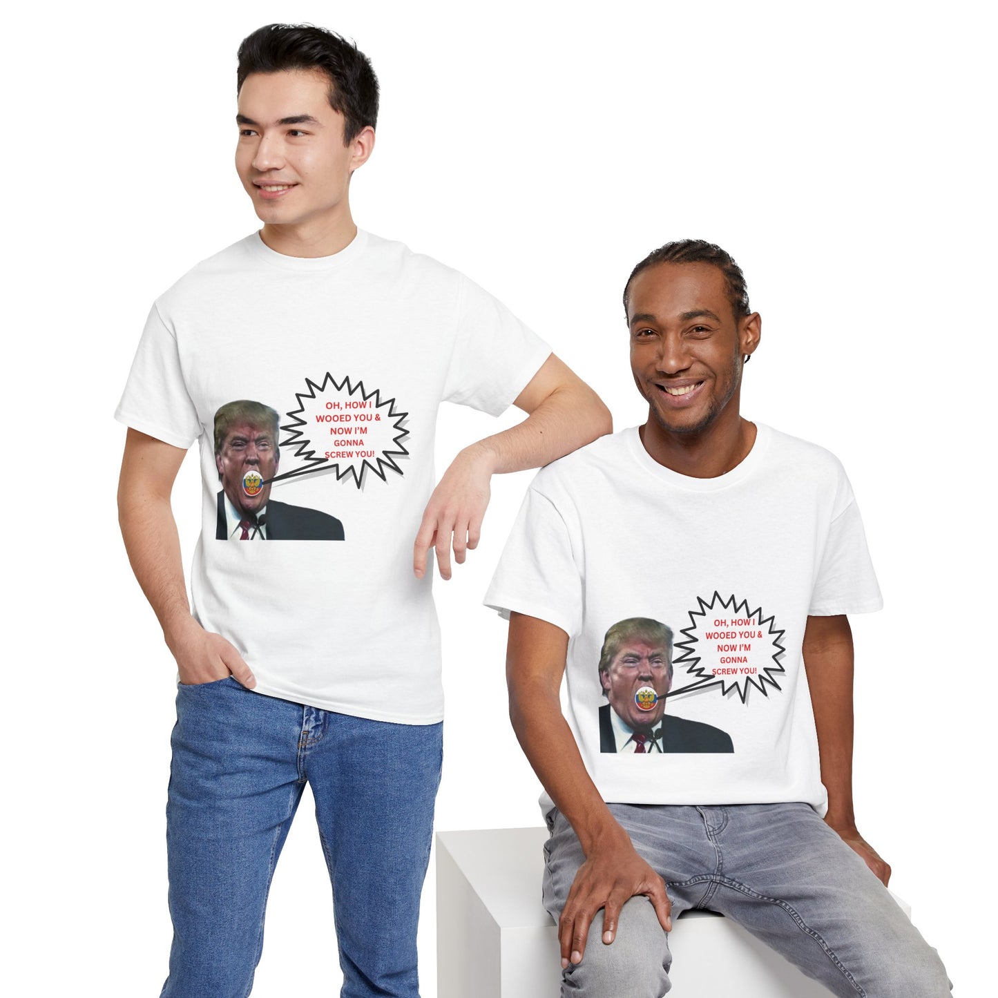 Funny Political Statement Unisex Heavy Cotton Tee - "Oh, How Would You Screw You" Graphic Tee