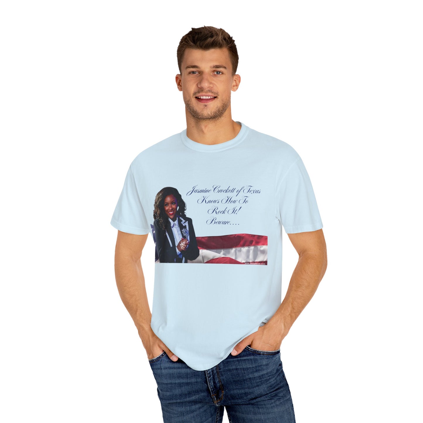 Patriotic Unisex Garment-Dyed T-shirt - 'Junior Cadet of Texas' Design