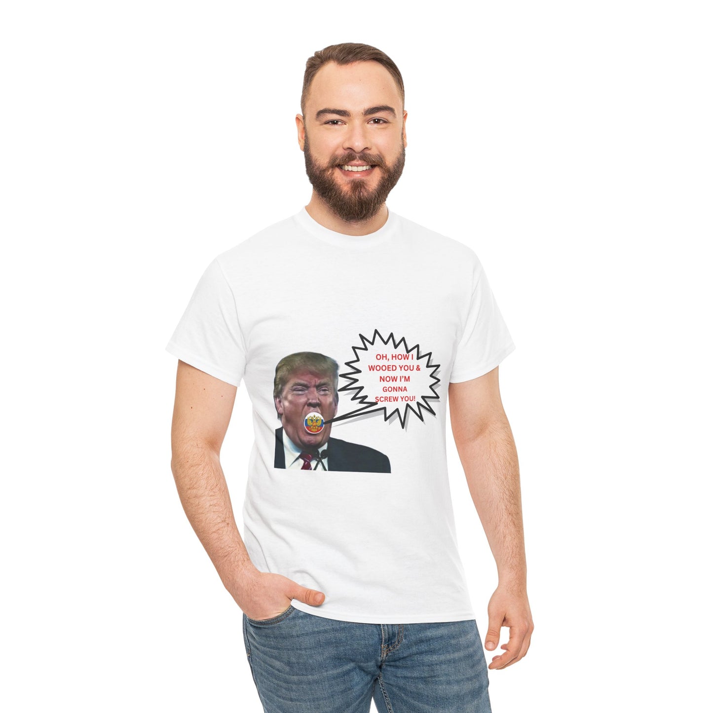 Funny Political Statement Unisex Heavy Cotton Tee - "Oh, How Would You Screw You" Graphic Tee
