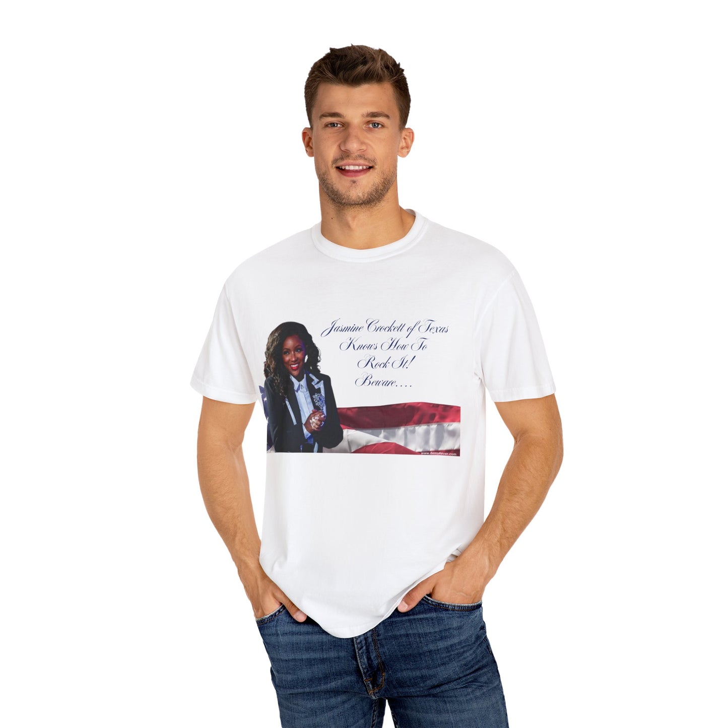 Patriotic Unisex Garment-Dyed T-shirt - 'Junior Cadet of Texas' Design