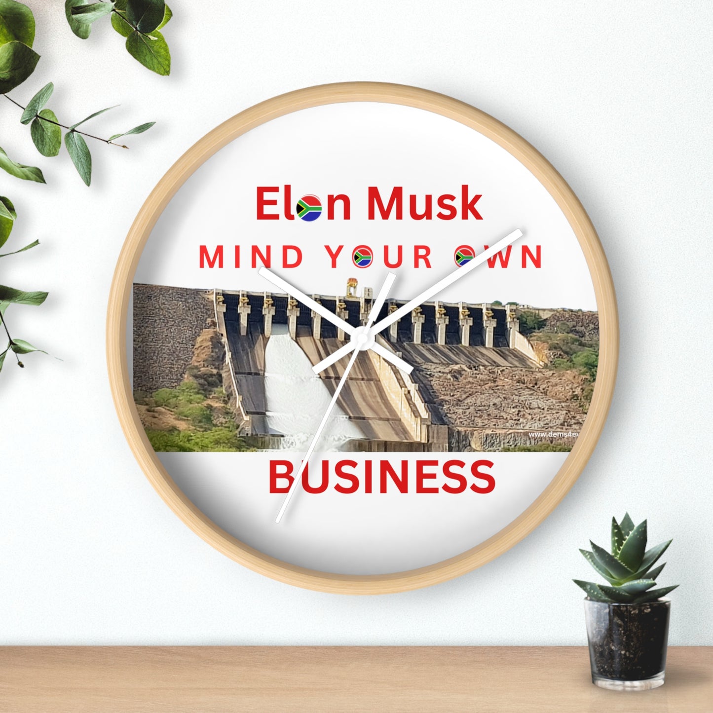 Elon Musk Mind Your Own Business Wall Clock - Motivational Home Decor