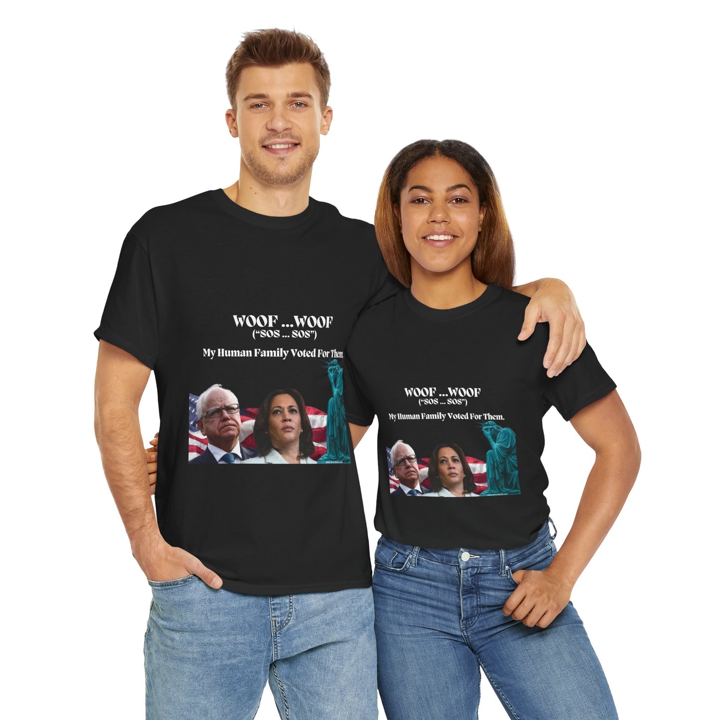 Political Humor Unisex Heavy Cotton Tee - "Woof Woof (Sos)"