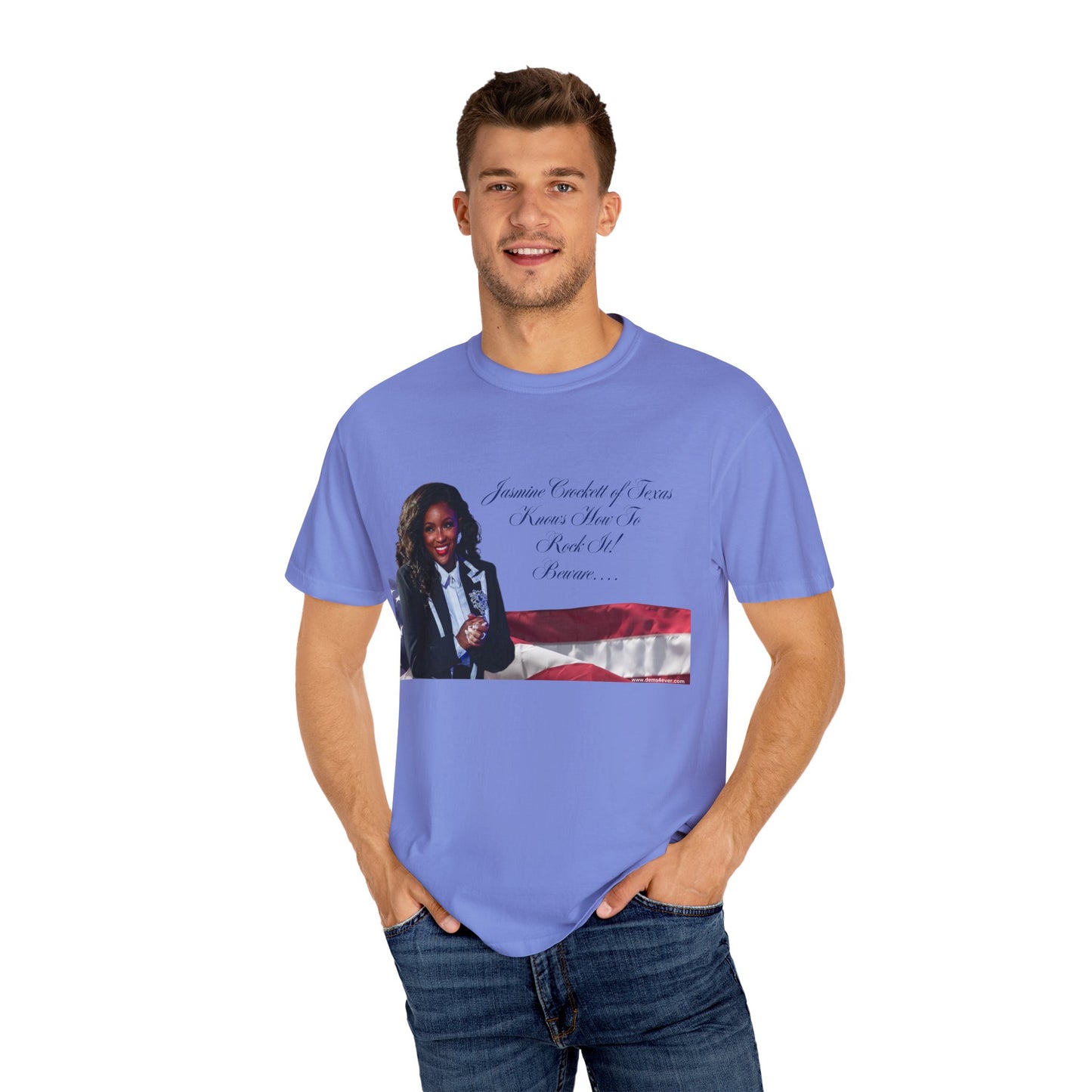 Patriotic Unisex Garment-Dyed T-shirt - 'Junior Cadet of Texas' Design