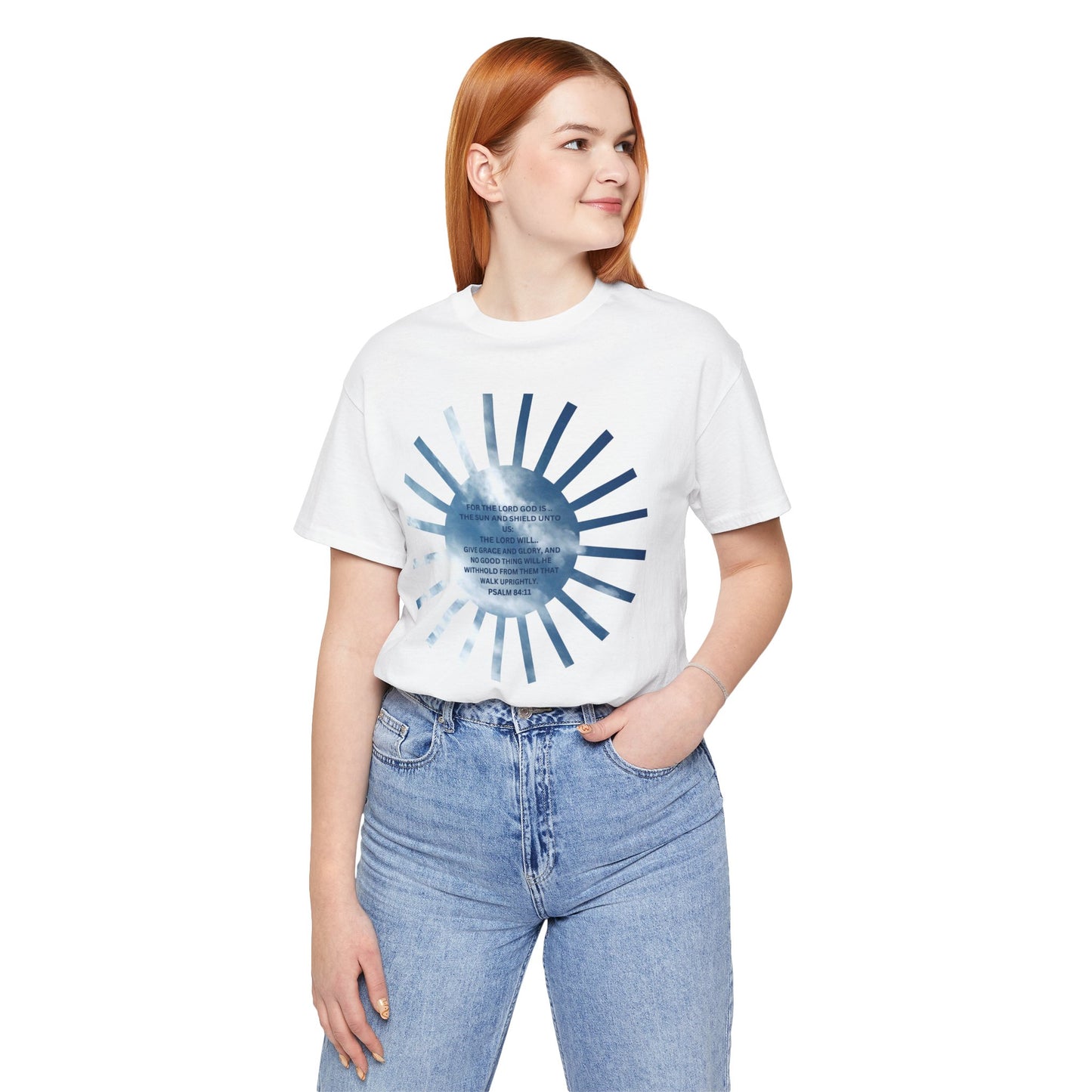 Inspirational Quote T-Shirt - Unisex Short Sleeve Tee with Psalm 84:11 Design