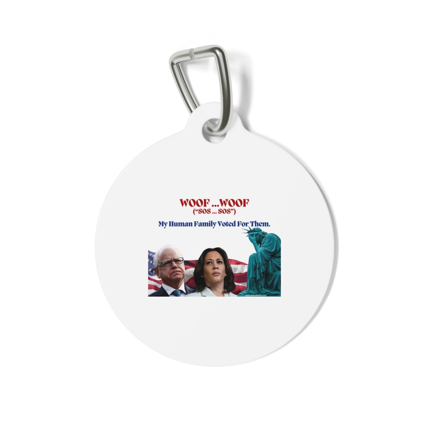 Funny Dog Tag - 'Woof Woof - My Human Family Voted For Them'