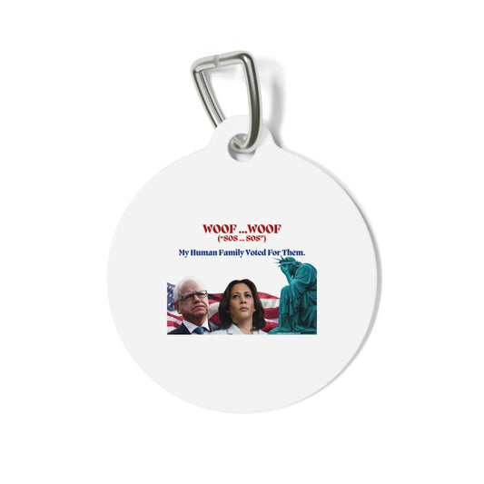 Funny Dog Tag - 'Woof Woof - My Human Family Voted For Them'