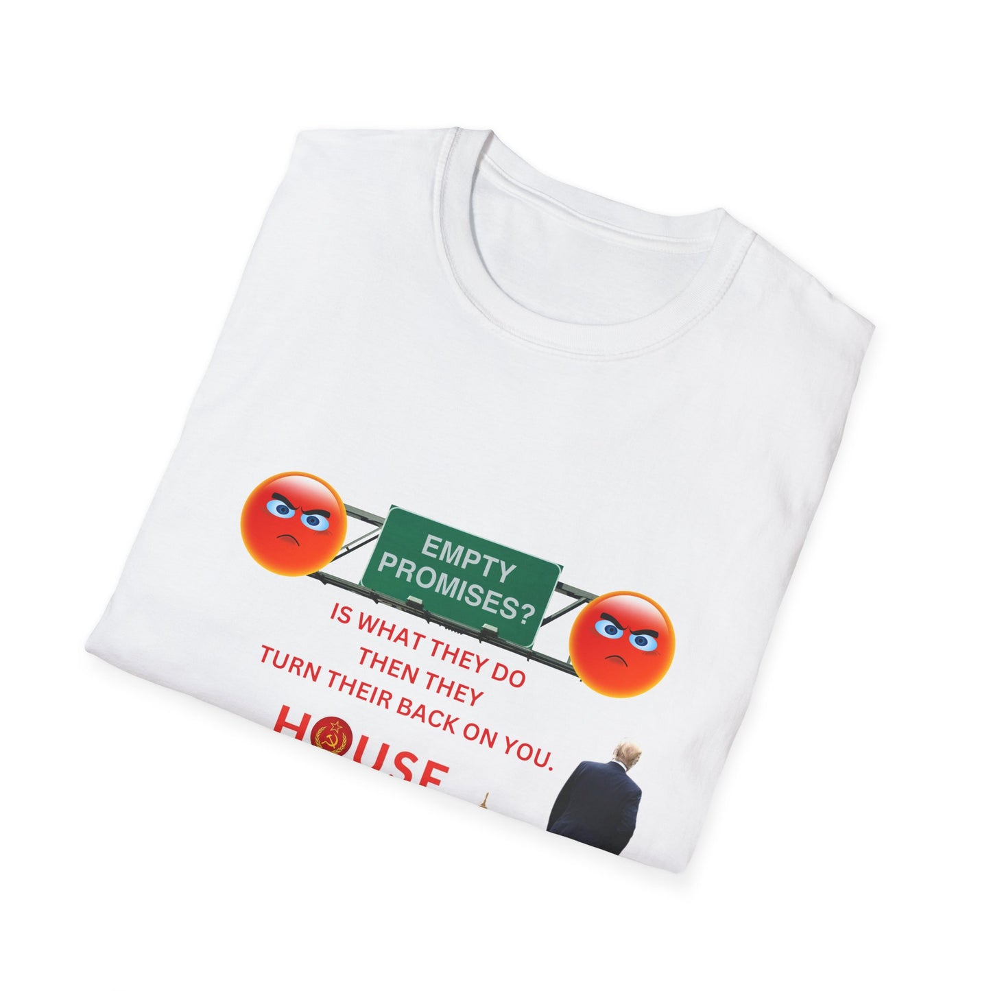 Political Statement Unisex Softstyle T-Shirt - "Empty Promises?" GOP Design