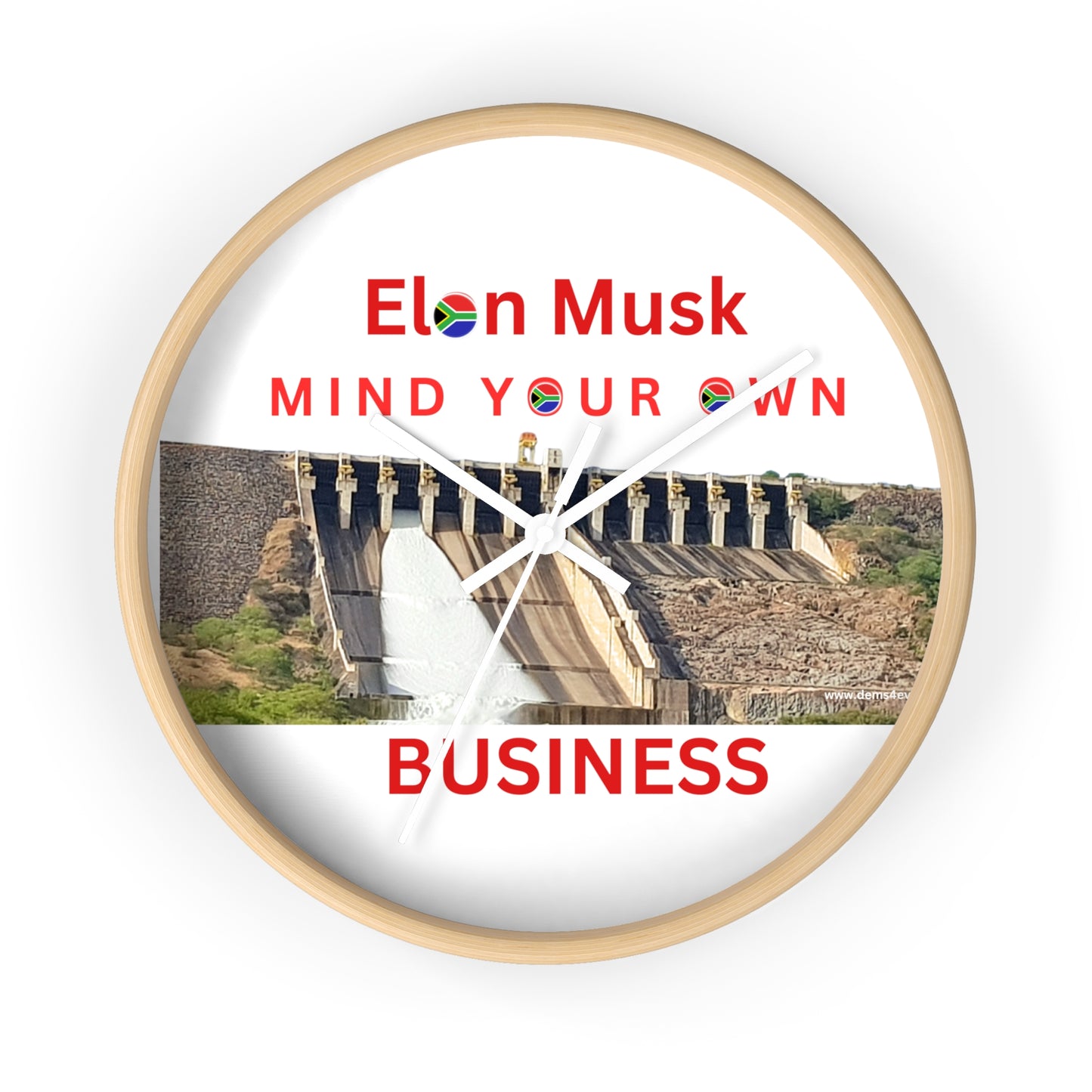 Elon Musk Mind Your Own Business Wall Clock - Motivational Home Decor