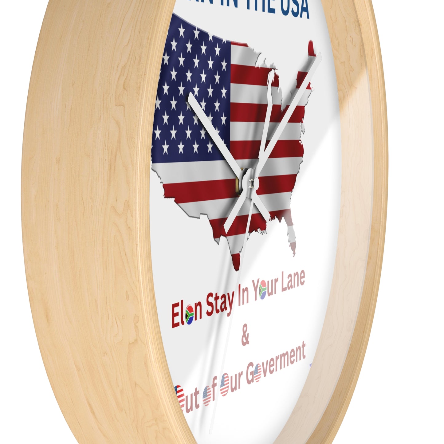 Patriotic Wall Clock - "Born in the USA" with USA Map & Statement