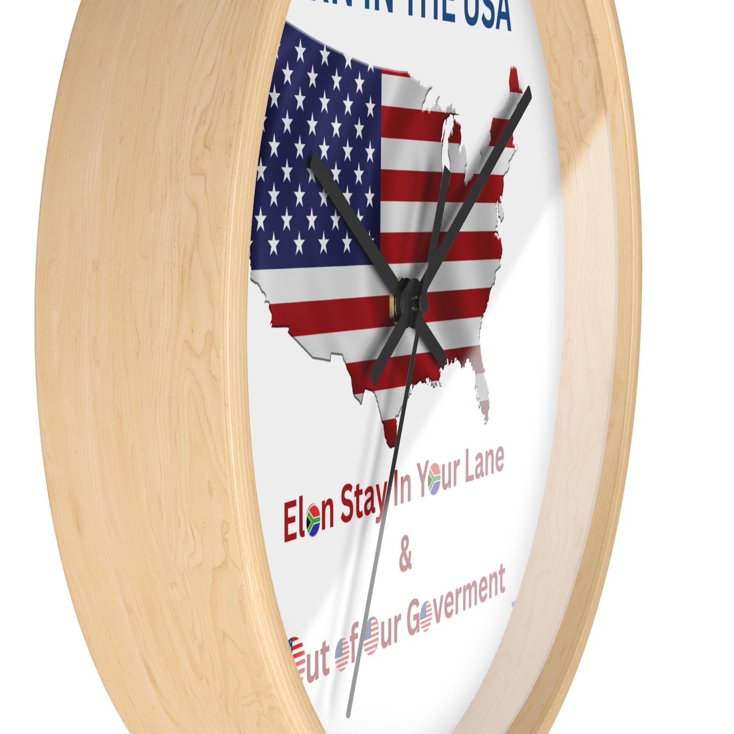 Patriotic Wall Clock - "Born in the USA" with USA Map & Statement