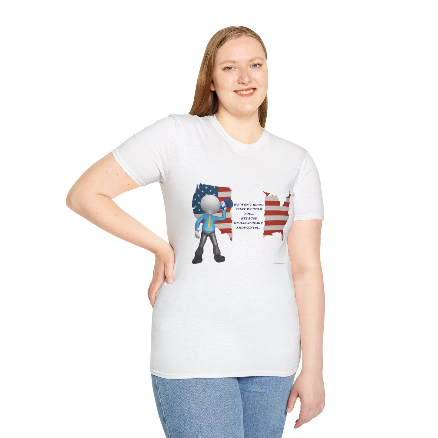 Patriotic Unisex Softstyle T-Shirt – Celebrate Unity & Inspiration