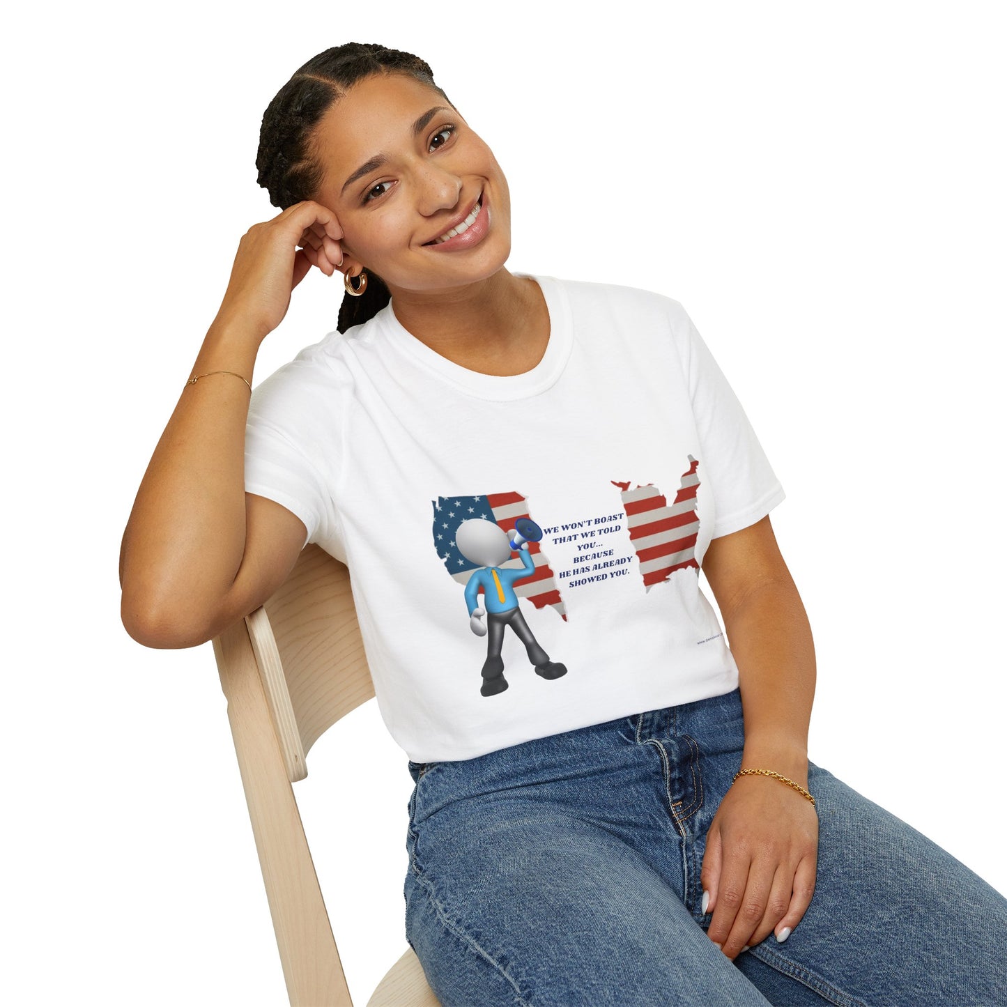 Patriotic Unisex Softstyle T-Shirt – Celebrate Unity & Inspiration